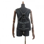 シャネル CHANEL ドーヴィル リュックサック バックパック ツイード キャンバス ブラック A57513