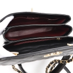 シャネル トップハンドル　2WAYバッグ　ラムスキン　ブラック　ゴールド金具　A92236 Y60767 94305