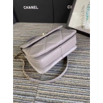 CHANEL スモール トップハンドル フラップ バッグ グレー A92236 B01289 N4854
