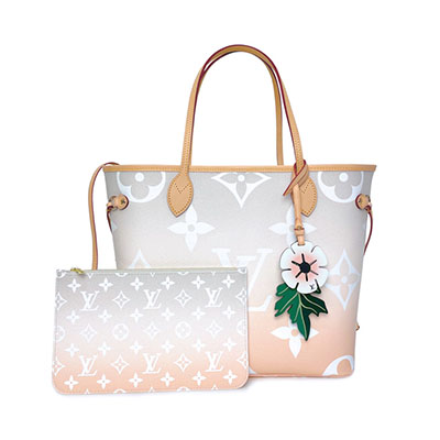 ルイヴィトン ネヴァーフル MM レディース バッグ LOUIS VUITTON M45679 グレー/オレンジ