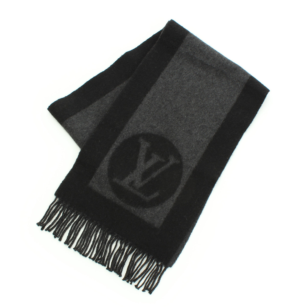 ルイヴィトン Louis Vuitton　ウールアンゴラ マフラー エシャルプカーディフ  グレー M70482