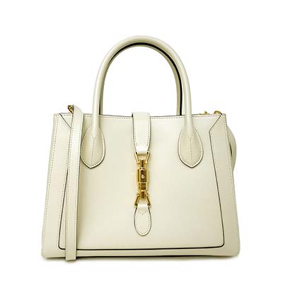グッチ ジャッキー 1961 ミディアム レザー 2WAY トートバッグ 斜め掛け レディース ホワイト 649016 0YK0G 9022