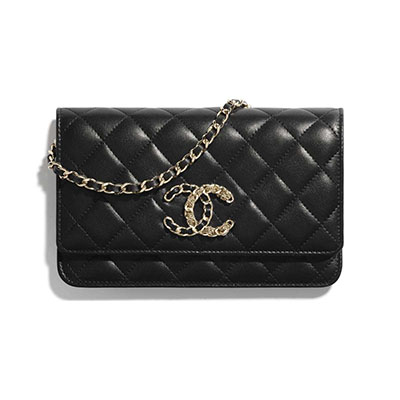 CHANEL シャネル ゴールドチェーンウォレット ブラック AP1794 B04335 94305