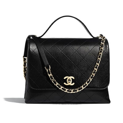 シャネル CHANEL トップハンドル フラップ バッグ ブラック AS0882 B01107 94305