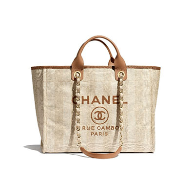 シャネル CHANEL カーフスキン ショッピング バッグ ベージュ A66941 B02336 N5442