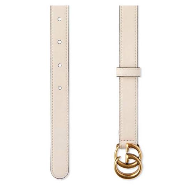 グッチ GUCCI GG GGバックル付き レザーベルト ホワイトレザー 白 400593 AP00T 9022