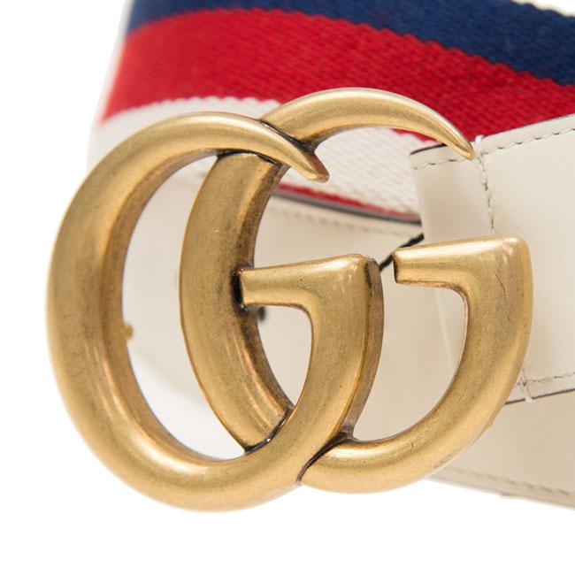 グッチ GUCCI Sylvieウェブリボン ダブルG ベルト409416 HE2MT 8351
