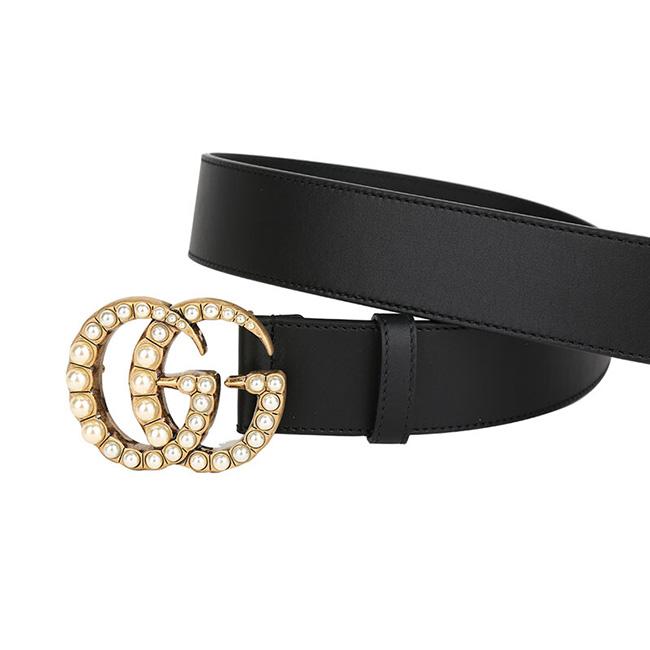 グッチ GUCCI パール ダブルG バックル レザー ベルト 453260 DLX1T 9094