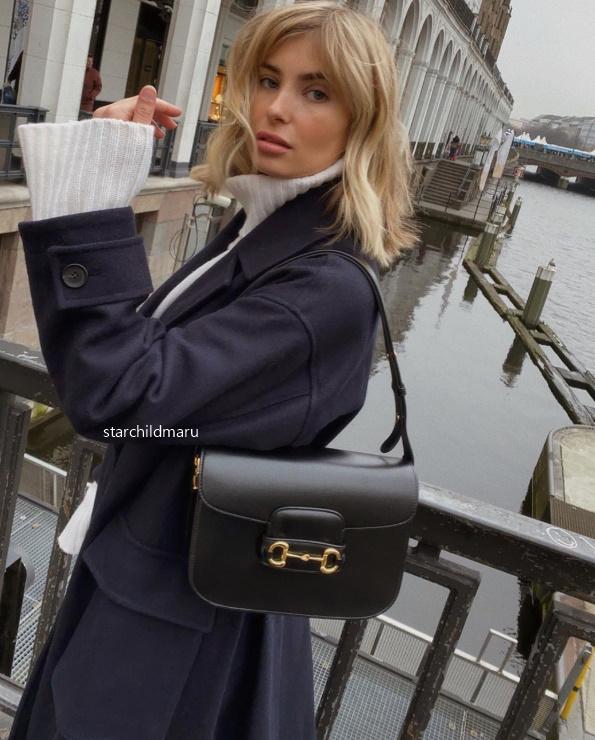 GUCCI グッチ ホースビット ショルダー バッグ ブラック 602204 1DB0G 1000