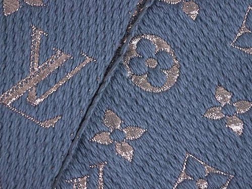 ルイヴィトン　マフラー　LOUIS VUITTON　ヴィトン　エシャルプ・ロゴマニア　シャイン　ウール/シルク　グリ　M70467