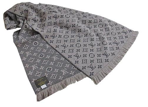 LOUIS VUITTON ルイヴィトン モノグラム マフラー 「エシャルプ・モノグラム クラシック」グレー ベージュ M78524