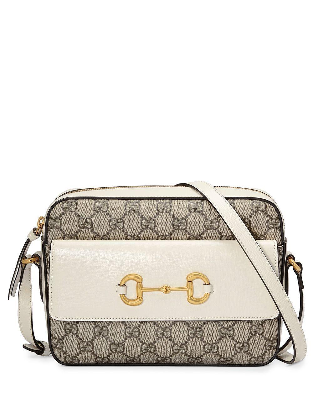 グッチ GUCCI ホースビット1955 スモールショルダーバッグ 645454 92TCG 9761 GGスプリームキャンバス ベージュ＆ホワイト
