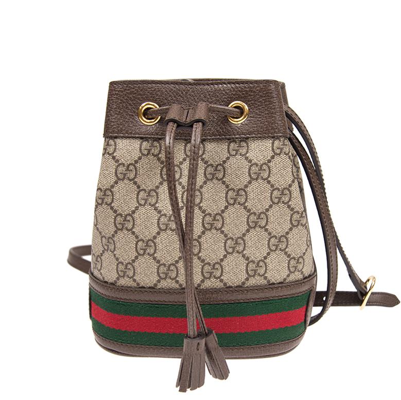 グッチ GUCCI オフィディア GG ミニバゲットバッグ PVC×レザー ブラウン 550620 96I3B 8745