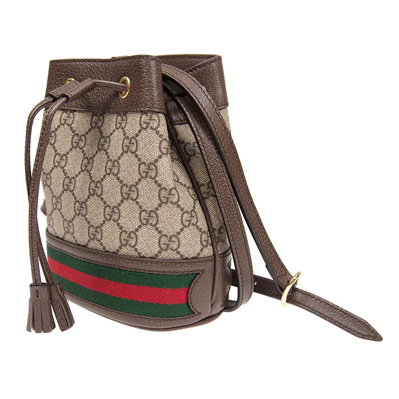 グッチ GUCCI オフィディア GG ミニバゲットバッグ PVC×レザー ブラウン 550620 96I3B 8745