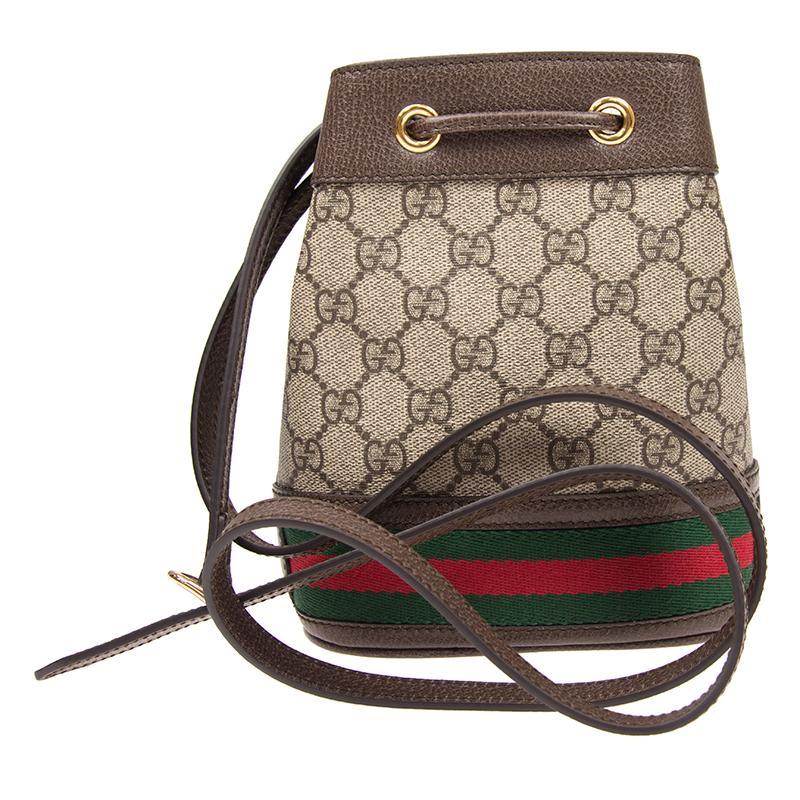 グッチ GUCCI オフィディア GG ミニバゲットバッグ PVC×レザー ブラウン 550620 96I3B 8745
