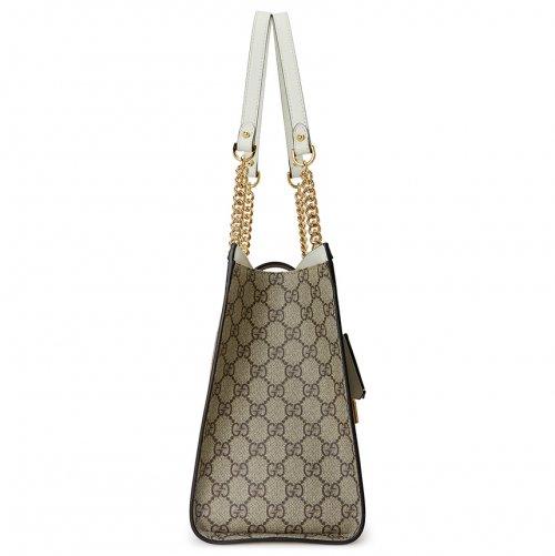 グッチ GUCCI パドロック GGスプリーム チェーントートバッグ PVC レザー ベージュ オフホワイト 479197 KHNKG 9761