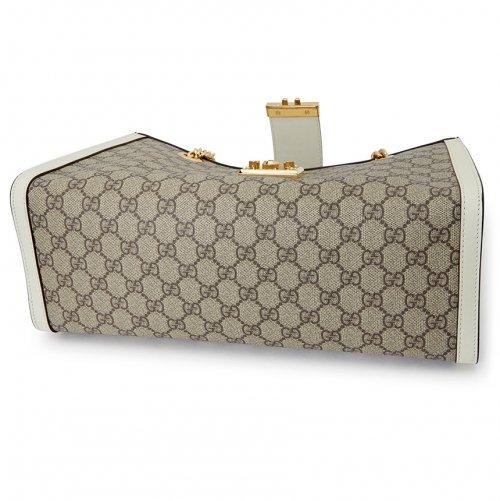 グッチ GUCCI パドロック GGスプリーム チェーントートバッグ PVC レザー ベージュ オフホワイト 479197 KHNKG 9761