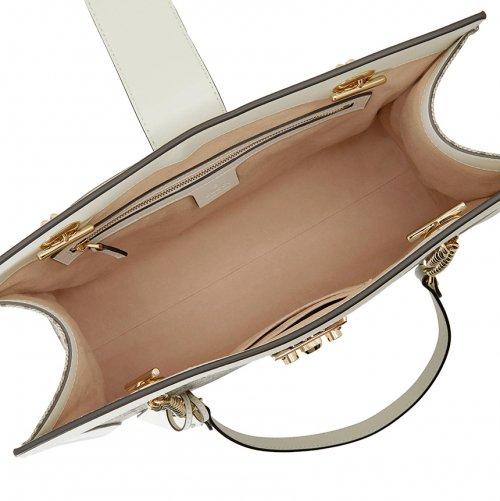 グッチ GUCCI パドロック GGスプリーム チェーントートバッグ PVC レザー ベージュ オフホワイト 479197 KHNKG 9761