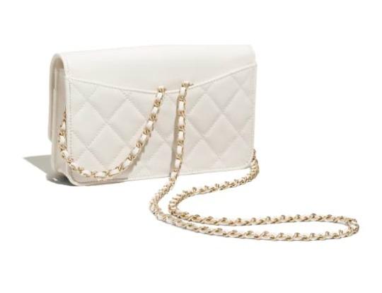 シャネル CHANEL チェーンウォレット ゴートスキン ホワイト AP2020 B05132 10601