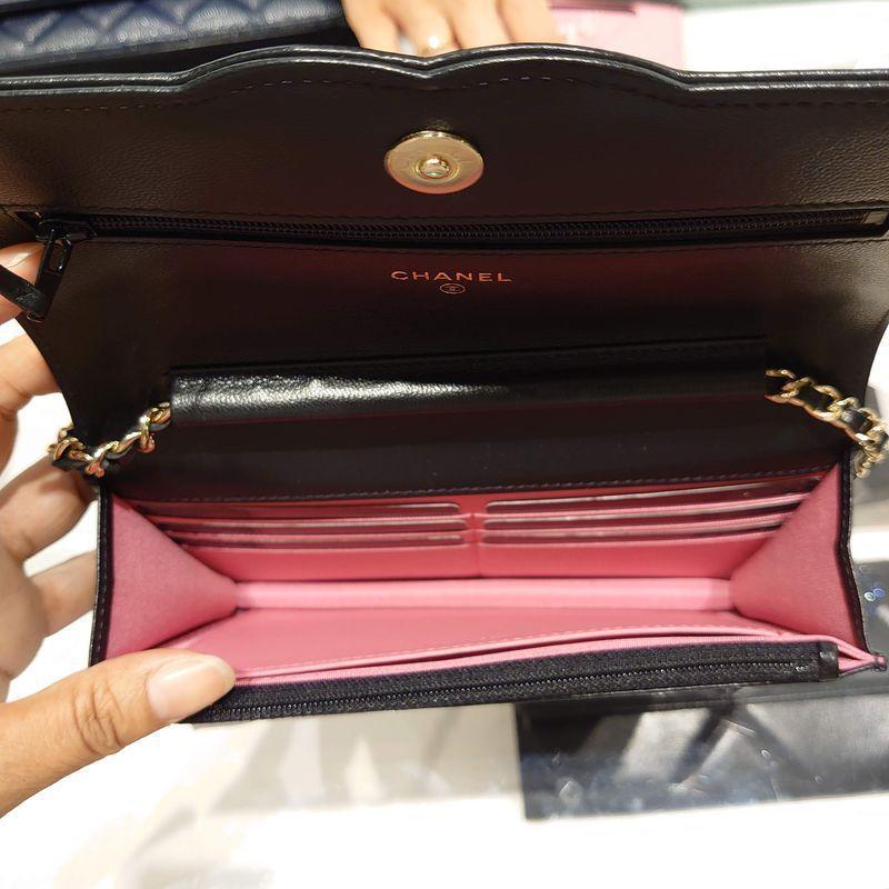 シャネル CHANEL チェーンウォレット ゴートスキン ホワイト AP2020 B05132 94305