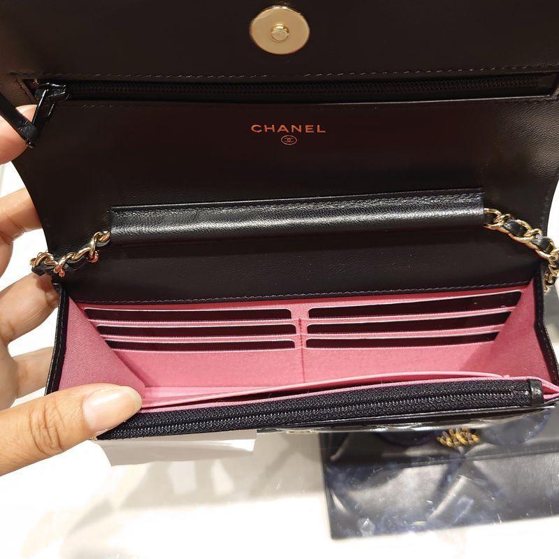 シャネル CHANEL チェーンウォレット ゴートスキン ホワイト AP2020 B05132 94305