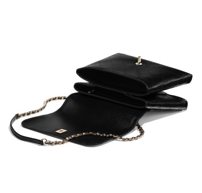 シャネル CHANEL トップハンドル フラップ バッグ ブラック AS0882 B01107 94305