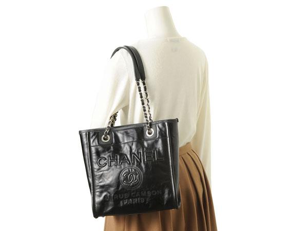シャネル CHANEL トートバッグ A93256 Y60500 94305 チェーン ショルダー ココマーク ブラック