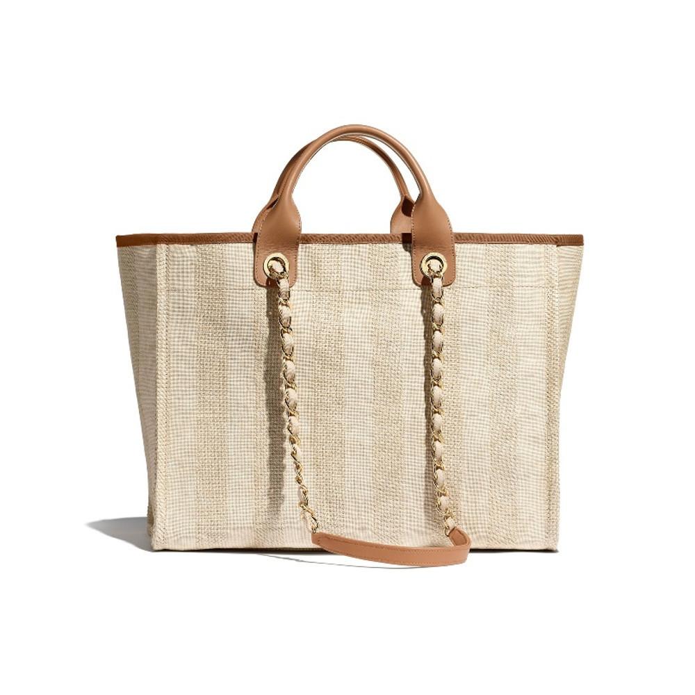 シャネル CHANEL カーフスキン ショッピング バッグ ベージュ A66941 B02336 N5442