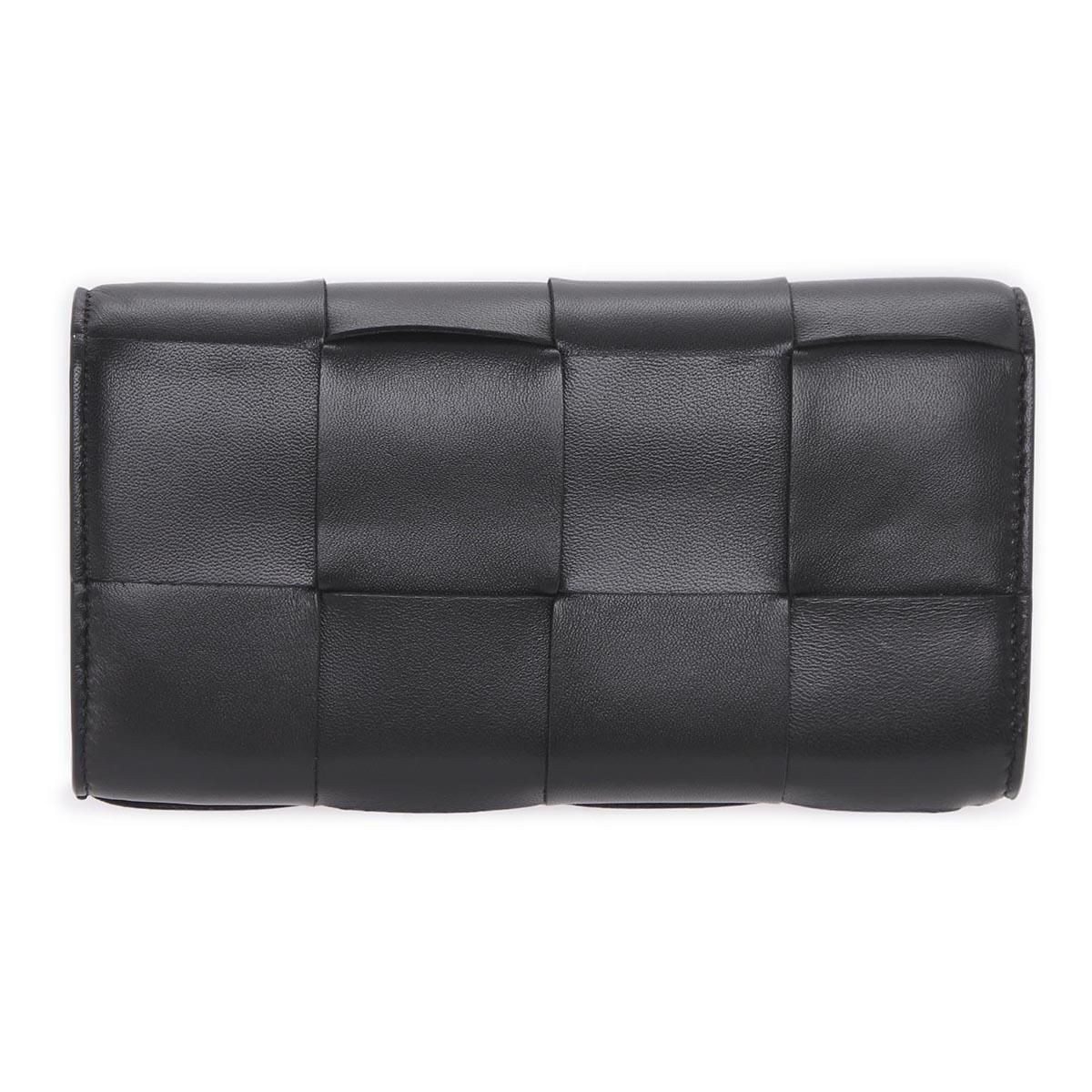 ボッテガヴェネタ BOTTEGA VENETA 2つ折り長財布 小銭入れ付き ブラック レディース 667433 vcqc4 8425