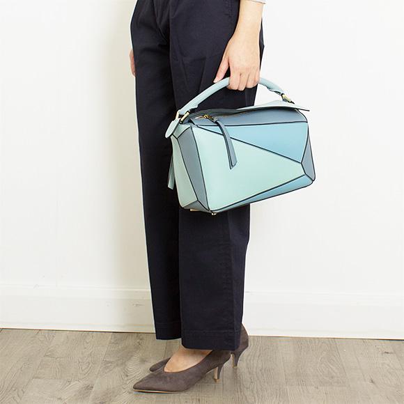 ロエベバッグ LOEWE バッグ レディース 2WAYハンド/ショルダーバッグ PUZZLE BAG [パズル バッグ] アクアブルー/ライトブルー/ストーンブルー 322 30US20 6235