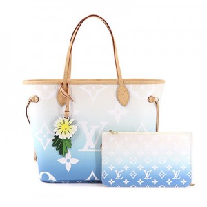 ルイ ヴィトン LOUIS VUITTON モノグラム ジャイアント ネヴァーフル MM バイザプール トート バッグ ブルー M45678