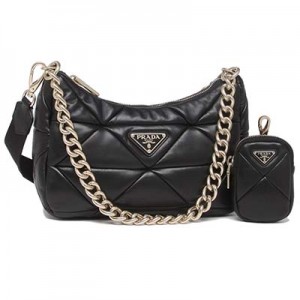 プラダバッグ ショルダーバッグ ハンドバッグ パッチワーク ミニバッグ ブラック レディース PRADA 1BC157 2DMO F0002