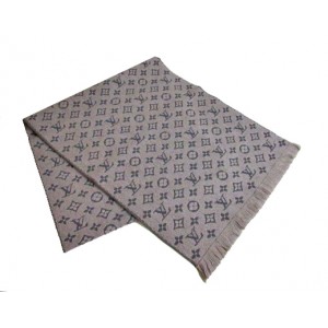 LOUIS VUITTON ルイヴィトン モノグラム マフラー 「エシャルプ・モノグラム クラシック」グレー ベージュ M78524