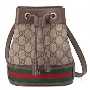 グッチ GUCCI オフィディア GG ミニバゲットバッグ PVC×レザー ブラウン 550620 96I3B 8745