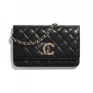 CHANEL シャネル ゴールドチェーンウォレット ブラック AP1794 B04335 94305