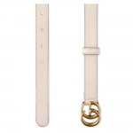 グッチ GUCCI GG GGバックル付き レザーベルト ホワイトレザー 白 400593 AP00T 9022