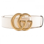 グッチ GUCCI GG GGバックル付き レザーベルト ホワイトレザー 白 400593 AP00T 9022
