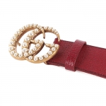 グッチベルト GUCCI パール ダブルG バックル レザー ベルト453260 DU53T 8984