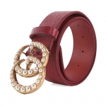 グッチベルト GUCCI パール ダブルG バックル レザー ベルト453260 DU53T 8984