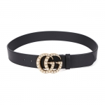 グッチ GUCCI パール ダブルG バックル レザー ベルト 453260 DLX1T 9094