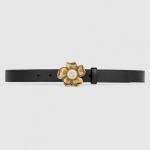 GUCCI グッチ メタルフラワー レザーベルト 431438 AP00T 1000
