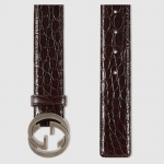 GUCCI グッチ インターロッキングGバックル クロコダイルベルト 368186 E7I0N 2140