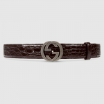 GUCCI グッチ インターロッキングGバックル クロコダイルベルト 368186 E7I0N 2140
