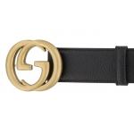 グッチベルト  GUCCIコーデのポイントに 18AW Gバックルレザーベルト 474347 CAO0T 1000