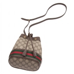 グッチ GUCCI オフィディア GG ミニバゲットバッグ PVC×レザー ブラウン 550620 96I3B 8745