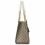 グッチ GUCCI パドロック GGスプリーム チェーントートバッグ PVC レザー ベージュ オフホワイト 479197 KHNKG 9761