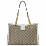 グッチ GUCCI パドロック GGスプリーム チェーントートバッグ PVC レザー ベージュ オフホワイト 479197 KHNKG 9761