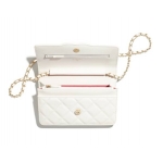 シャネル CHANEL チェーンウォレット ゴートスキン ホワイト AP2020 B05132 10601