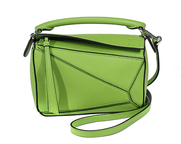 ロエベ LOEWE 2WAY ショルダーバッグ ミニ パズルバッグ クラシックカーフ ヴェルデ シルバー金具  レディース 322.30.U95​