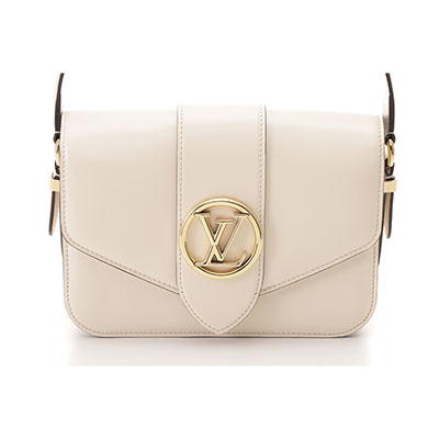 ルイ・ヴィトン ショルダーバッグ LV PONT9(LV ポンヌフ)スムースレザー クリーム　ゴールド金具　M55950